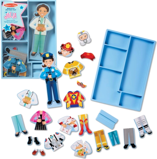 Păpușă din lemn magnetică de îmbrăcat Julia Melissa & Doug, 26 de piese