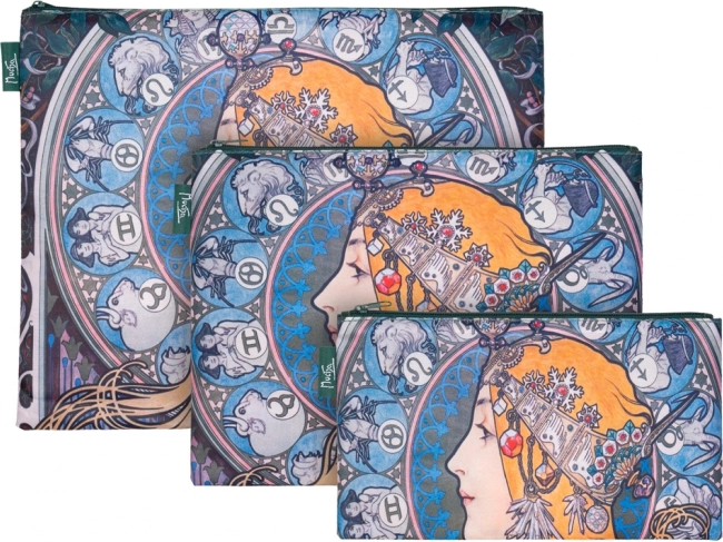 Set 3 săculețe Mucha Zodiac