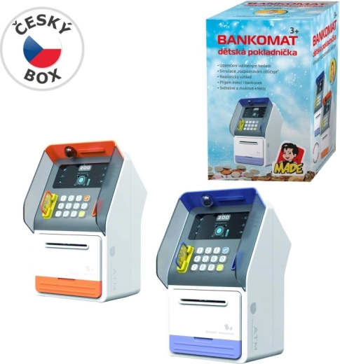 MaDe pușculiță pentru copii tip bancomat cu recunoaștere facială