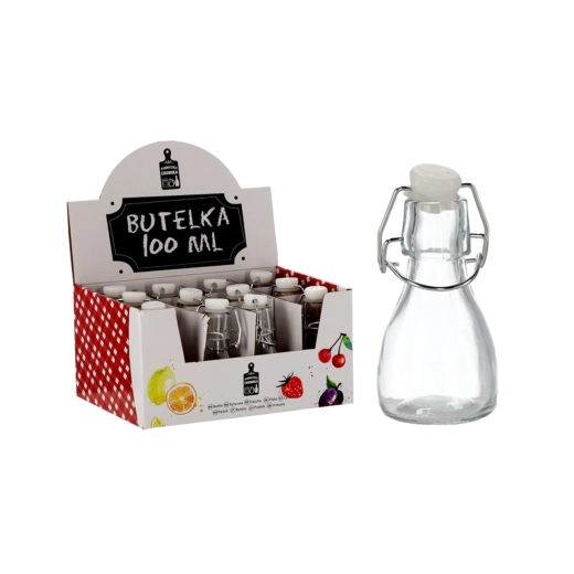 Sticlă de sticlă 100 ml cu capac HDPE, pachet 12 bucăți