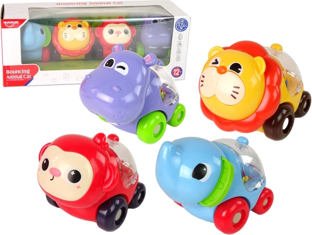 Set de mașinuțe animale colorate cu mărgele