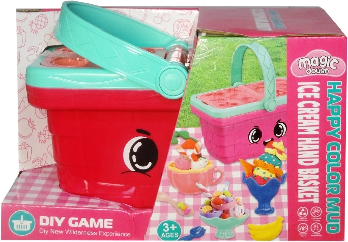 Pastă de modelat în coș de picnic – set creativ pentru deserturi