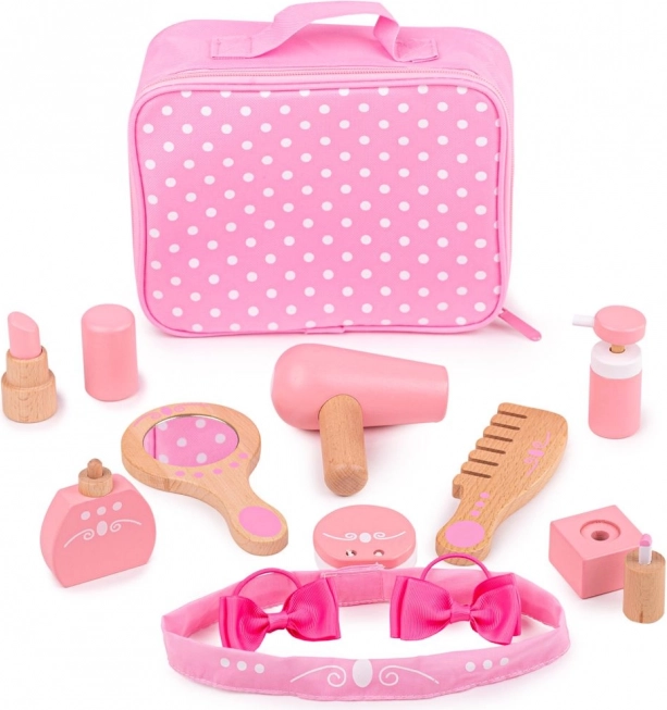 Bigjigs Toys set cosmetic din lemn în valiză (11 piese)