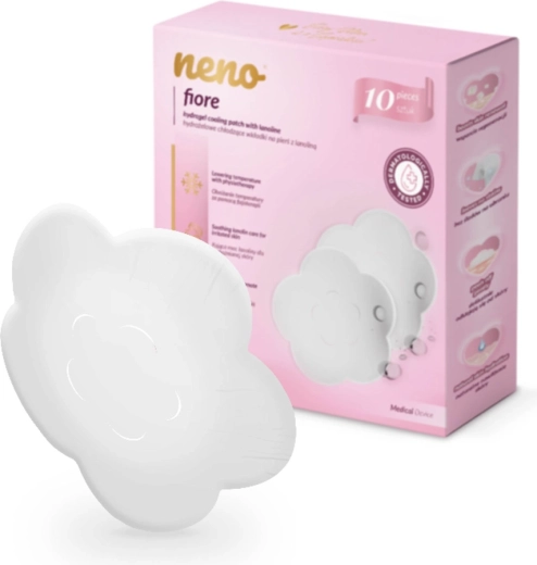 Neno Fiore tampoane răcoritoare cu hidrogel pentru sutien, cu lanolină, pentru mameloane iritate - 10 buc.