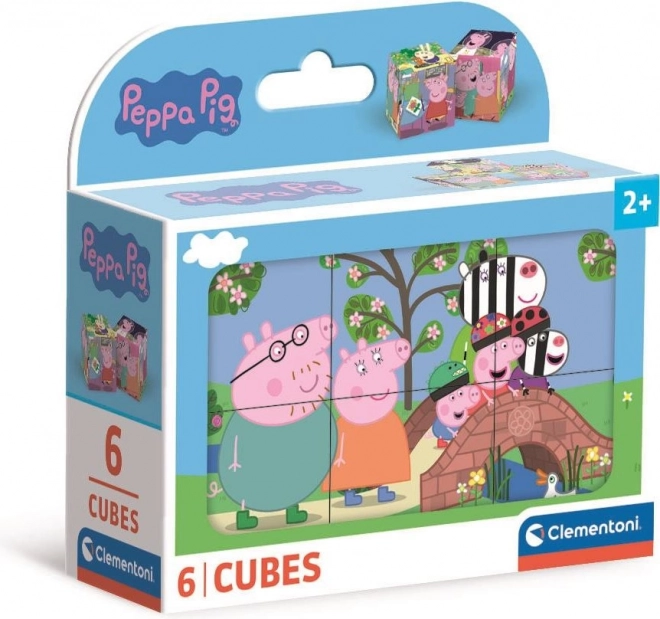 CLEMENTONI Cuburi cu imagini Peppa Pig, 6 cuburi
