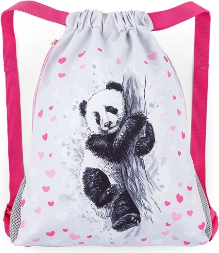 Săculeț școlar Bagmaster pentru încălțăminte de schimb și orele de sport, panda