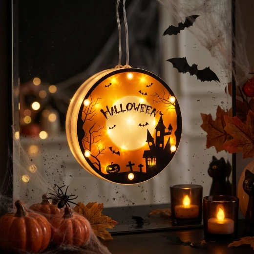 Lampă LED decorativă 3D de Halloween, alimentată cu baterii