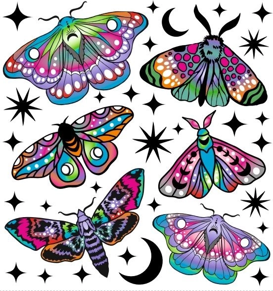 Imagini termocolante colorate – molii mici, coală mică