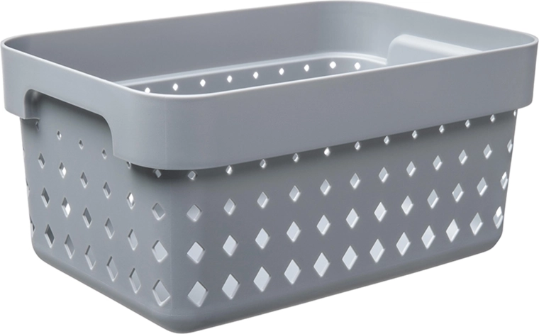 Coș Seoul mic, plastic reciclat, gri 26 × 18 × 12,6 cm