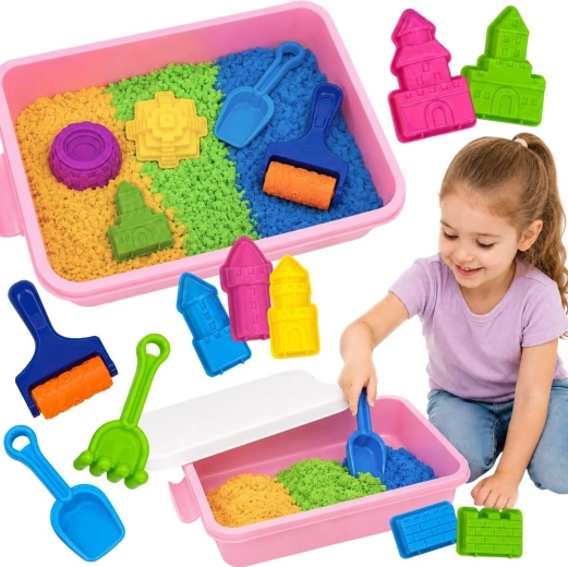Woopie nisip kinetic Castel magic într-o valiză, 22 de piese