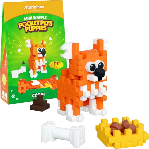 Set de construcție Mini Waffle Pocket Pets – corgi