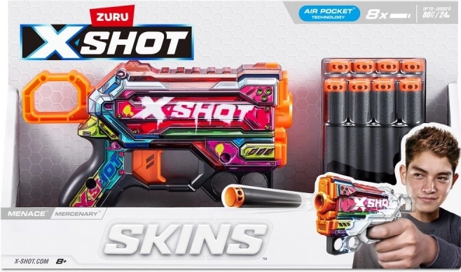 ZURU X-Shot Skins Menace Mercenary blaster din spumă pentru copii