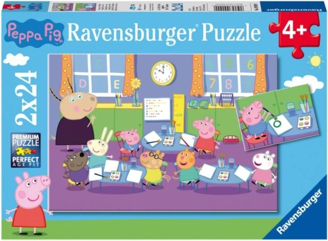 Ravensburger puzzle Peppa Pig 2×24 piese – clasa