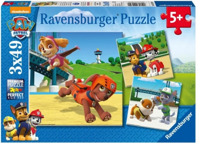 Puzzle Ravensburger Patrula Cățelușilor 3×49 piese
