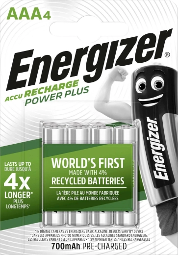 Energizer Power Plus AAA baterii reîncărcabile 700 mAh, 4 buc