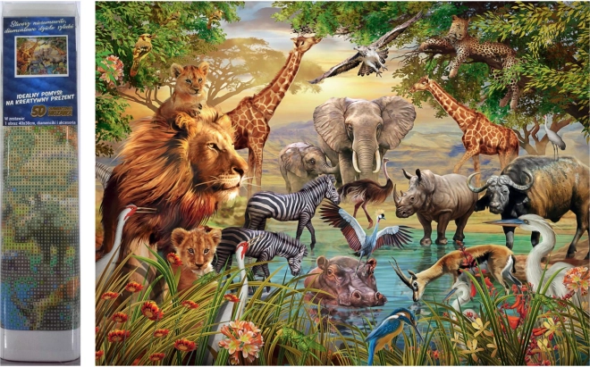 Norimpex pictură cu diamante Safari la râu