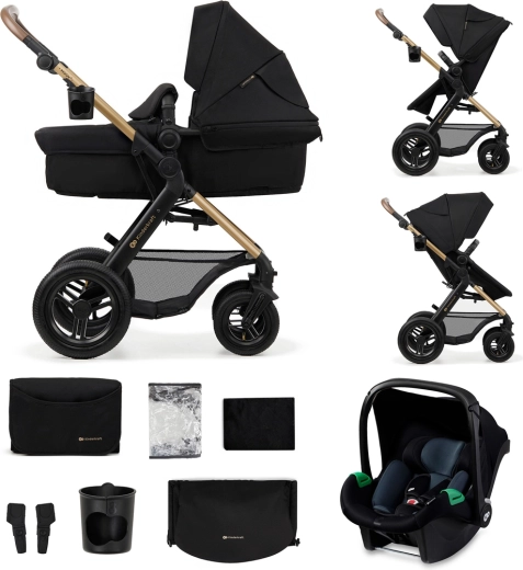 Cărucior combinat Kinderkraft MOOV 2 AIR 3în1 Pure black