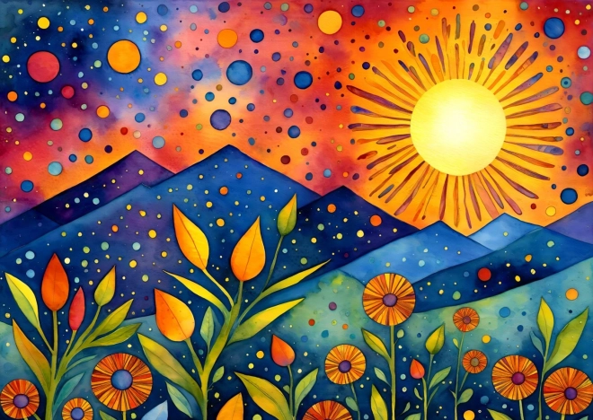 Puzzle Ploaie la apus 1000 piese