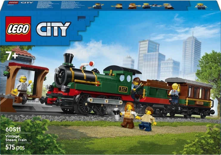 LEGO City Tren retro cu locomotivă cu aburi