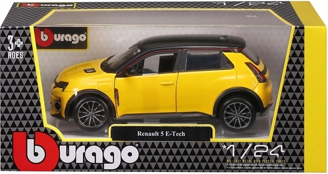 Bburago Renault 5 E‑Tech electric 1:24 – model metalic galben