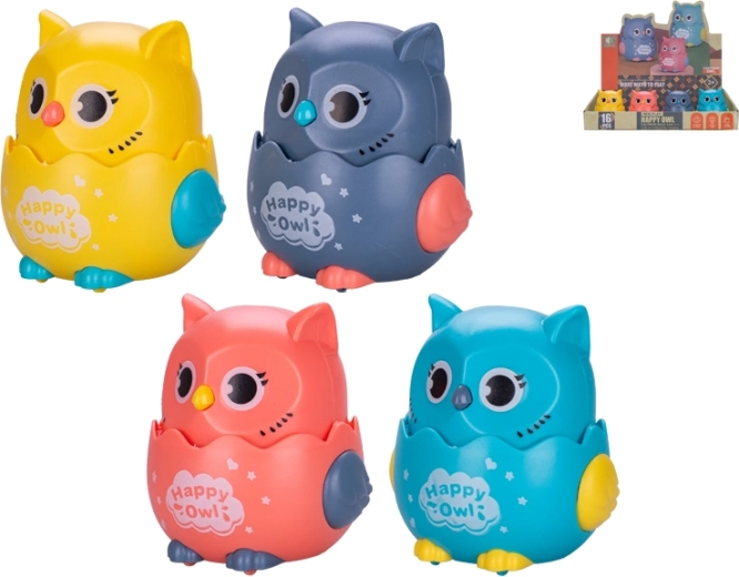 Bufniță care se deplasează la apăsare 7 cm – jucărie distractivă pentru copii de la 3 ani
