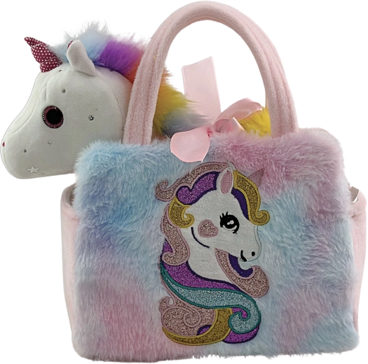 Poșetă de pluș cu unicorn și steluță
