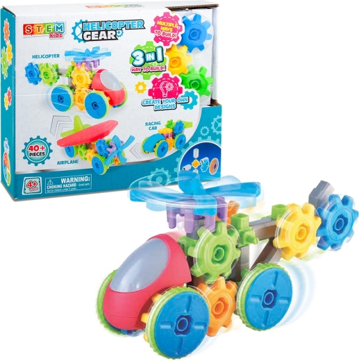 Set STEM elicopter și mașină de curse 3‑în‑1 HAP-P-KID
