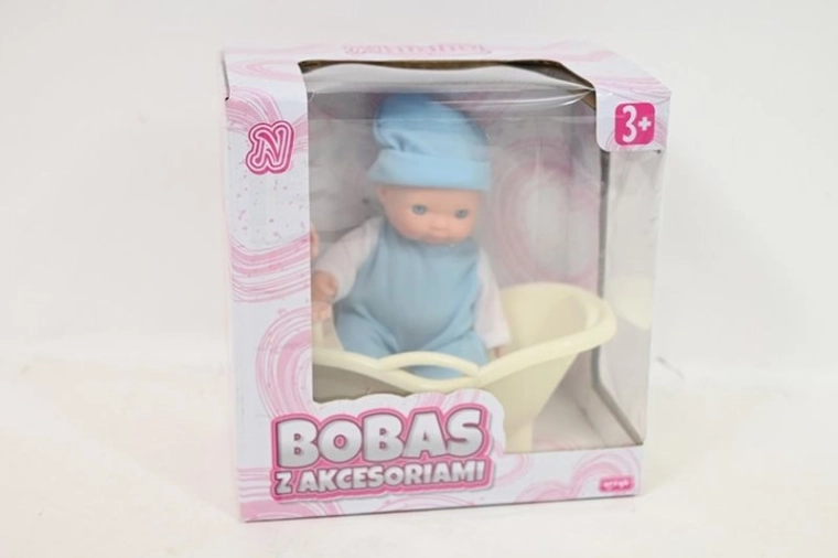 Păpușă bebeluș Natalia 11 cm cu cădiță