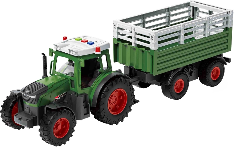 Tractor cu remorcă, cu efecte luminoase și sonore, 42 cm