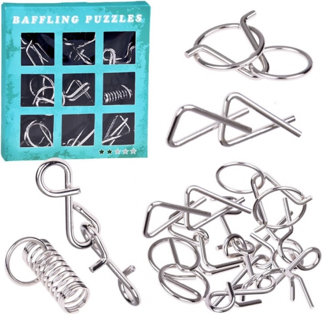 Set de puzzle-uri metalice din sârmă – 9 piese
