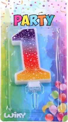 Lumânare party numărul 1 cu stele