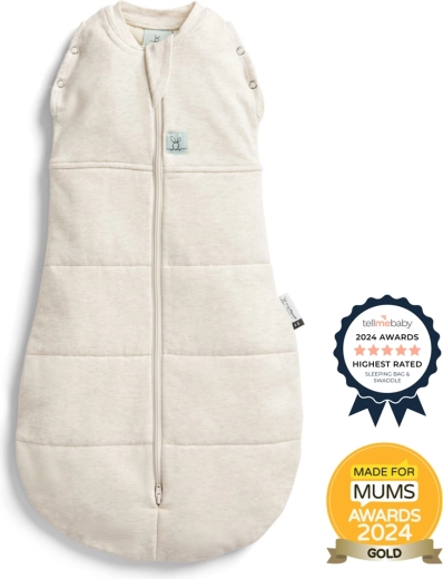 sac de înfășat și sac de dormit 2-în-1 ergoPouch Cocoon Oatmeal Marle 3–6 luni, 2,5 TOG