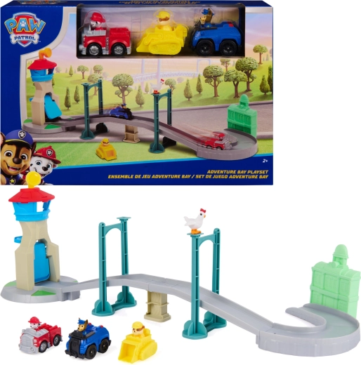 Spin Master PAW Patrol set de joacă Adventure Bay cu pod, 3 vehicule și figurina Chickaletta