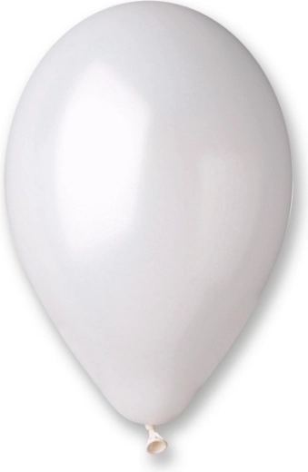 Baloane metalice cu efect sidefat 10" albe