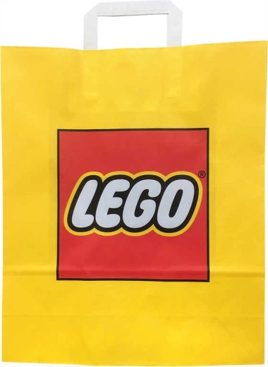Pungă cadou publicitară din hârtie Lego, galbenă, 34 × 35 cm - 1 bucată