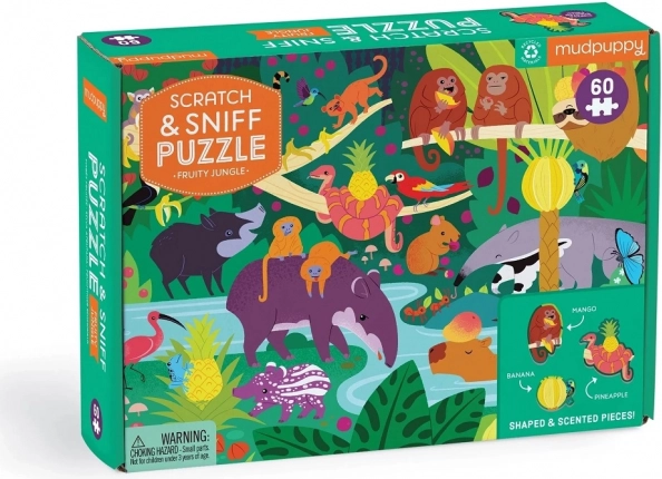 Mudpuppy puzzle parfumat Jungla fructelor, 60 piese