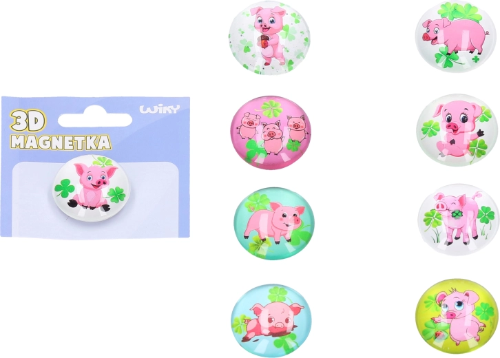 Magnet din sticlă purceluș pentru noroc 3,5 cm