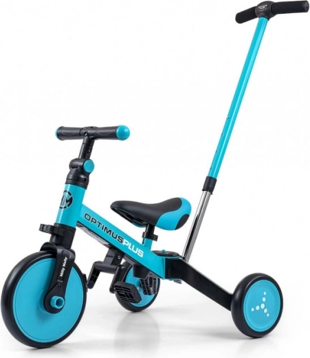Bicicletă de echilibru și tricicletă 4în1 pentru copii Milly Mally Optimus Plus albastră