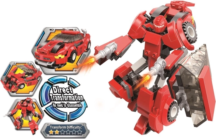 Set de construcție Pompierul de foc – robot și mașină transformabile