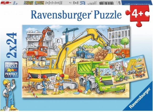 RAVENSBURGER Puzzle Lucrări pe șantier 2x24 piese