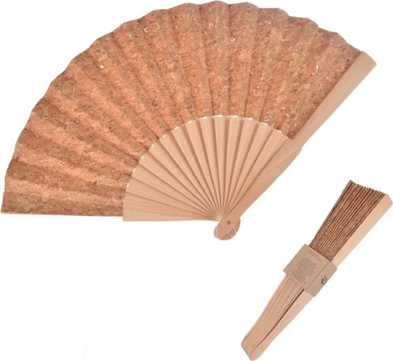 Evantai pliabil din plută și lemn 23 cm