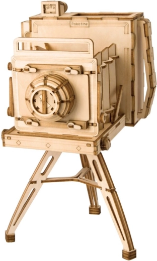 Puzzle 3D din lemn RoboTime, aparat foto istoric