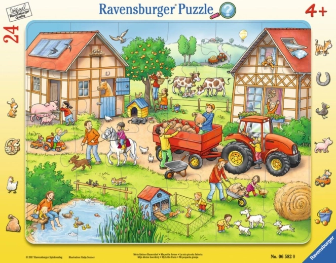 Puzzle pentru copii în ramă 24 de piese Ferma mea mică Ravensburger