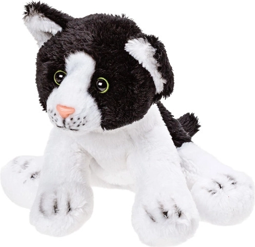 Pisică de pluș alb‑negru 15 cm