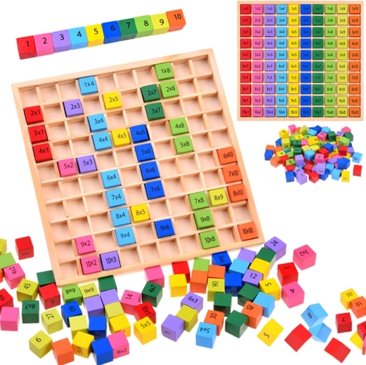 Tablă de înmulțire din lemn – puzzle educativ de matematică