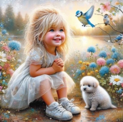 Pictură pe numere – fată fericită 40 × 50 cm
