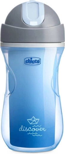 Chicco cană termică sport cu pai 266 ml, albastră (14 luni+)