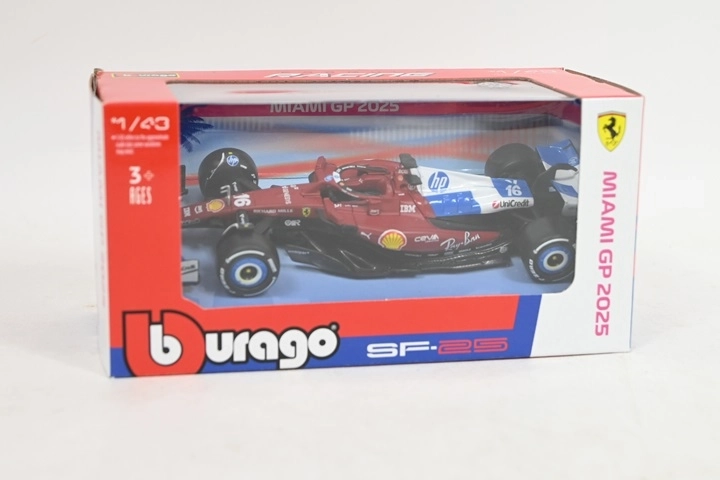 Model Bburago Ferrari SF-25 nr. 16 Charles Leclerc Miami 1:43