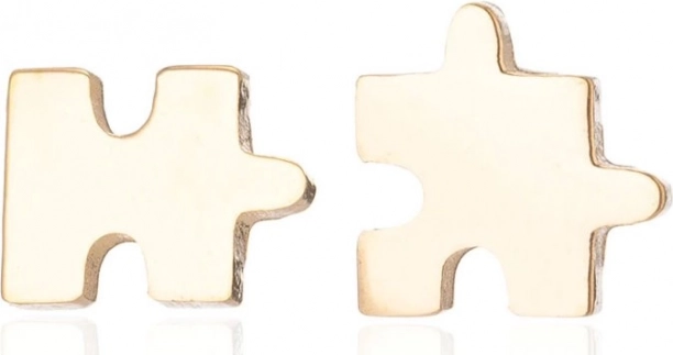 Cercei din oțel aurit Puzzle