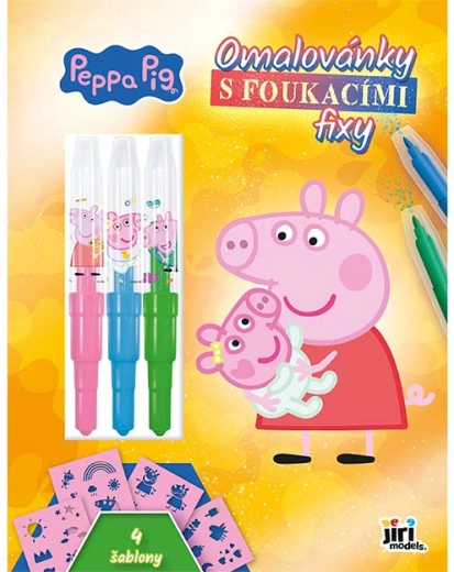 Carte de colorat cu carioci de suflat Purcelușa Peppa